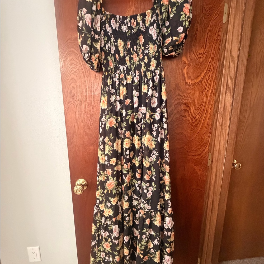 Flying Tomato Black Floral Dress